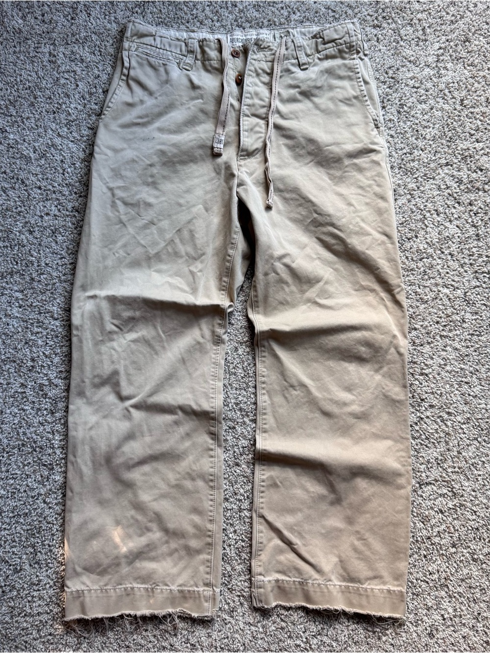 Vintage Abercrombie Fitch Pants Mens 34x30 Regulation Officer Trouser Khaki Y2K